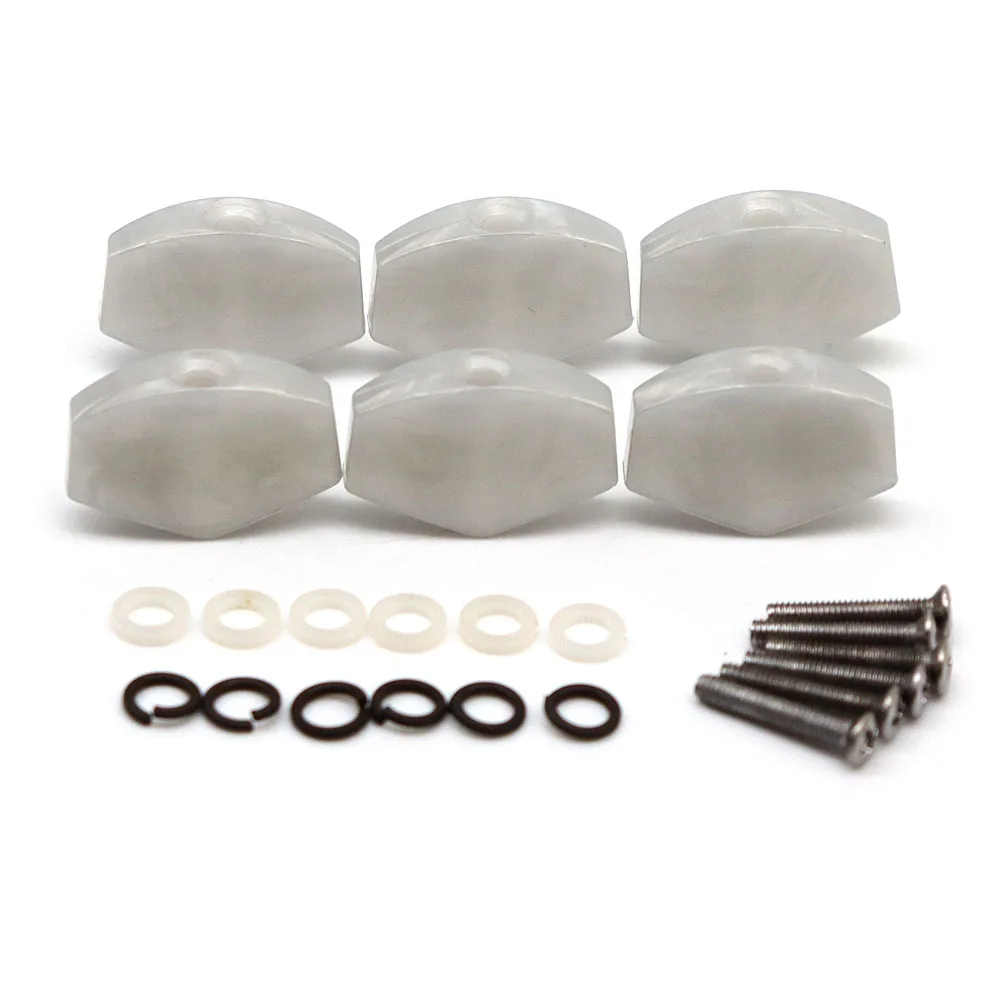 

6pcs Guitar Tuners Machine Head Buttons Plastic Tuning Key Square Buttons