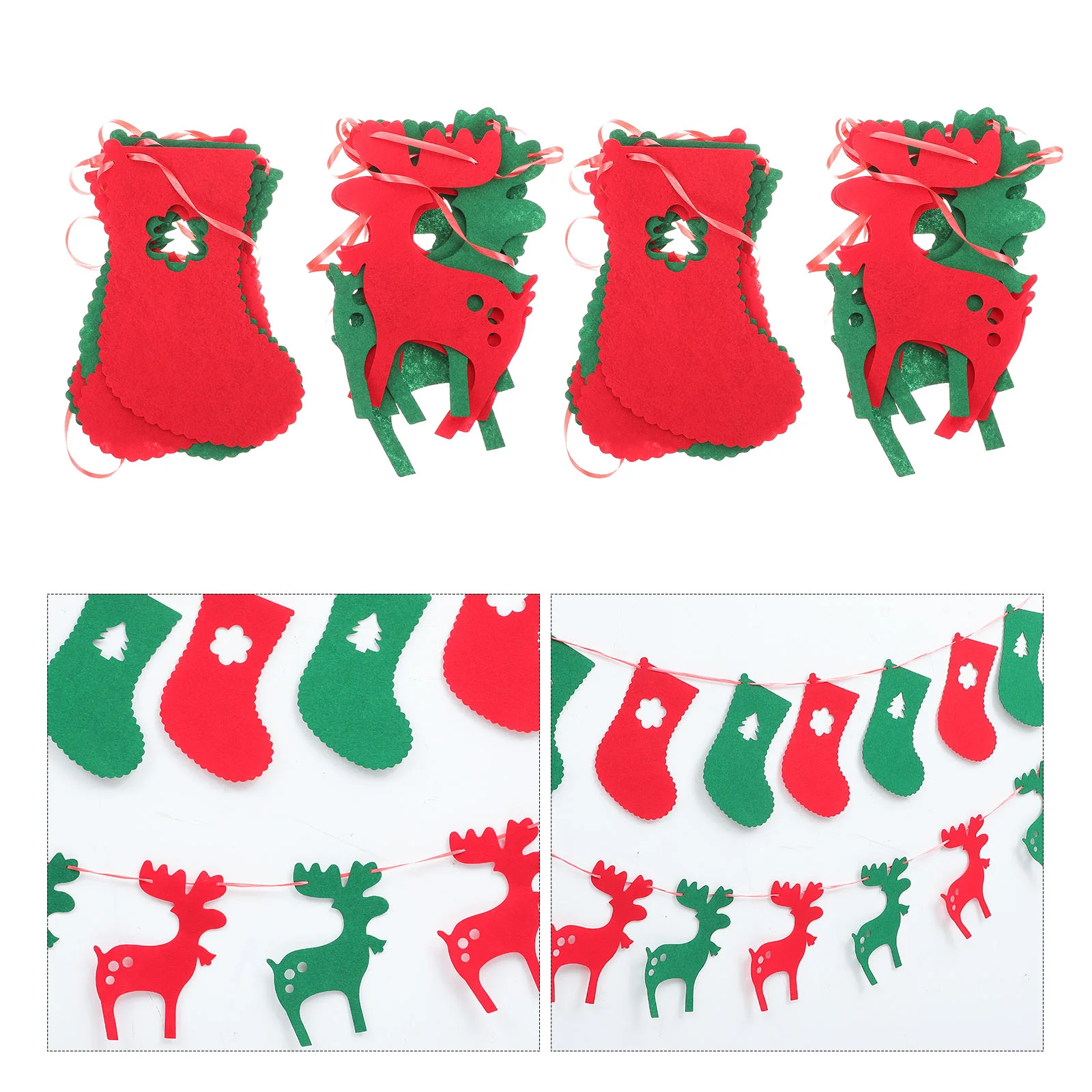 

Christmas Party Banner Bunting Tree Wall Decor Props Layout Festival Garland Fawn Flags Sock Decorative Flag Merry Banners
