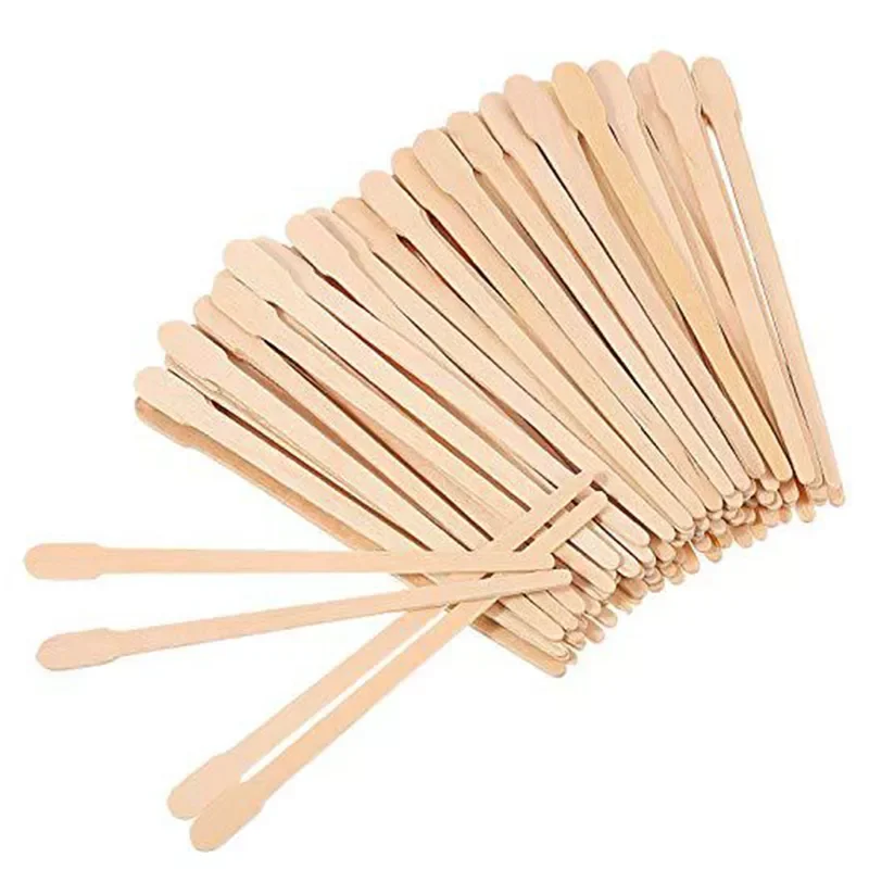 

100pcs Disposable Wooden Waxing Stick Wax Bean Wiping Wax Tool Disposable Hair Removal Beauty Bar Body Beauty Tool