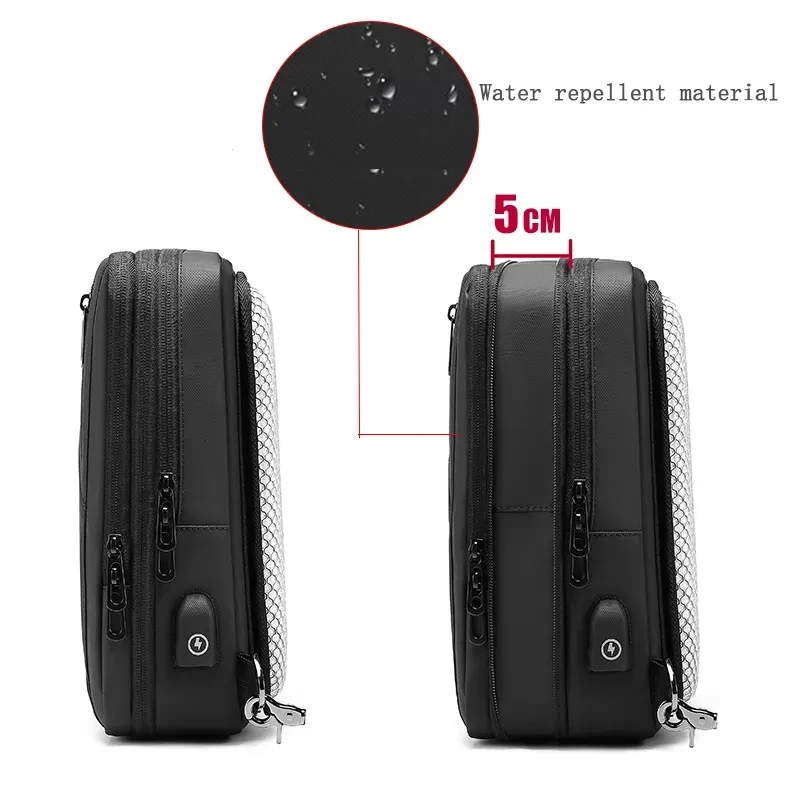 EURCOOL Сумка через плечо Мужская нагрудная сумка с зарядкой USB Дорожная