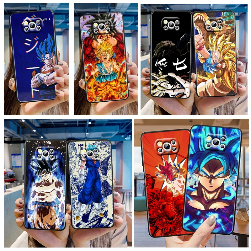 

Goku Dragon Ball Anime Phone Case For Xiaomi Mi Poco X4 X3 NFC F4 F3 GT M4 M3 M2 X2 F2 Pro C3 5G Civi Fundas Black Soft
