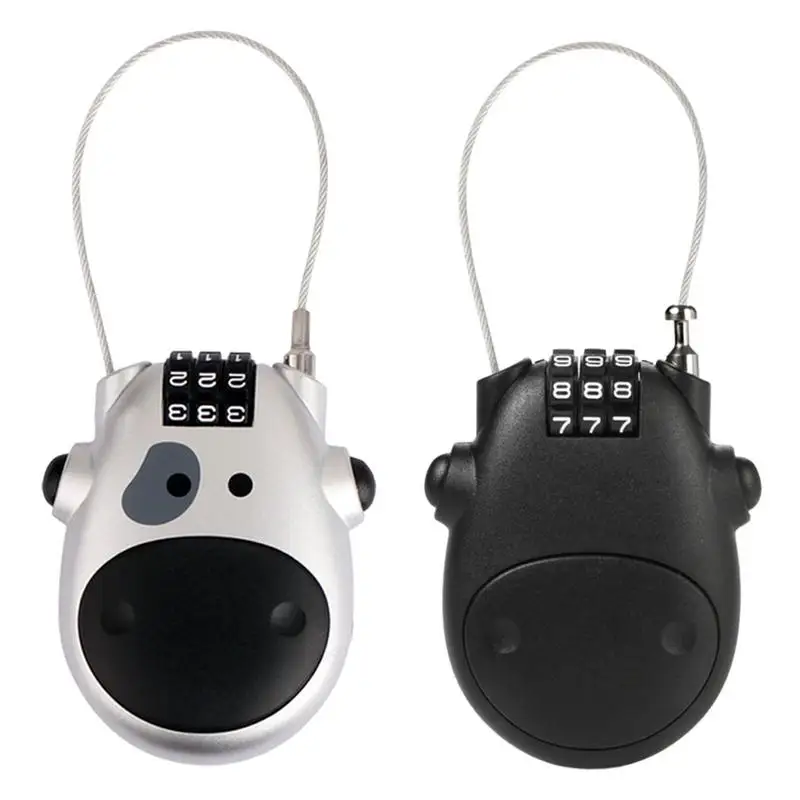 

Luggage Cable Lock Anti Theft Cable Bike Lock Portable Motorcycle Helmet Lock Retractable Cable Helmet Lock For Luggage Bike
