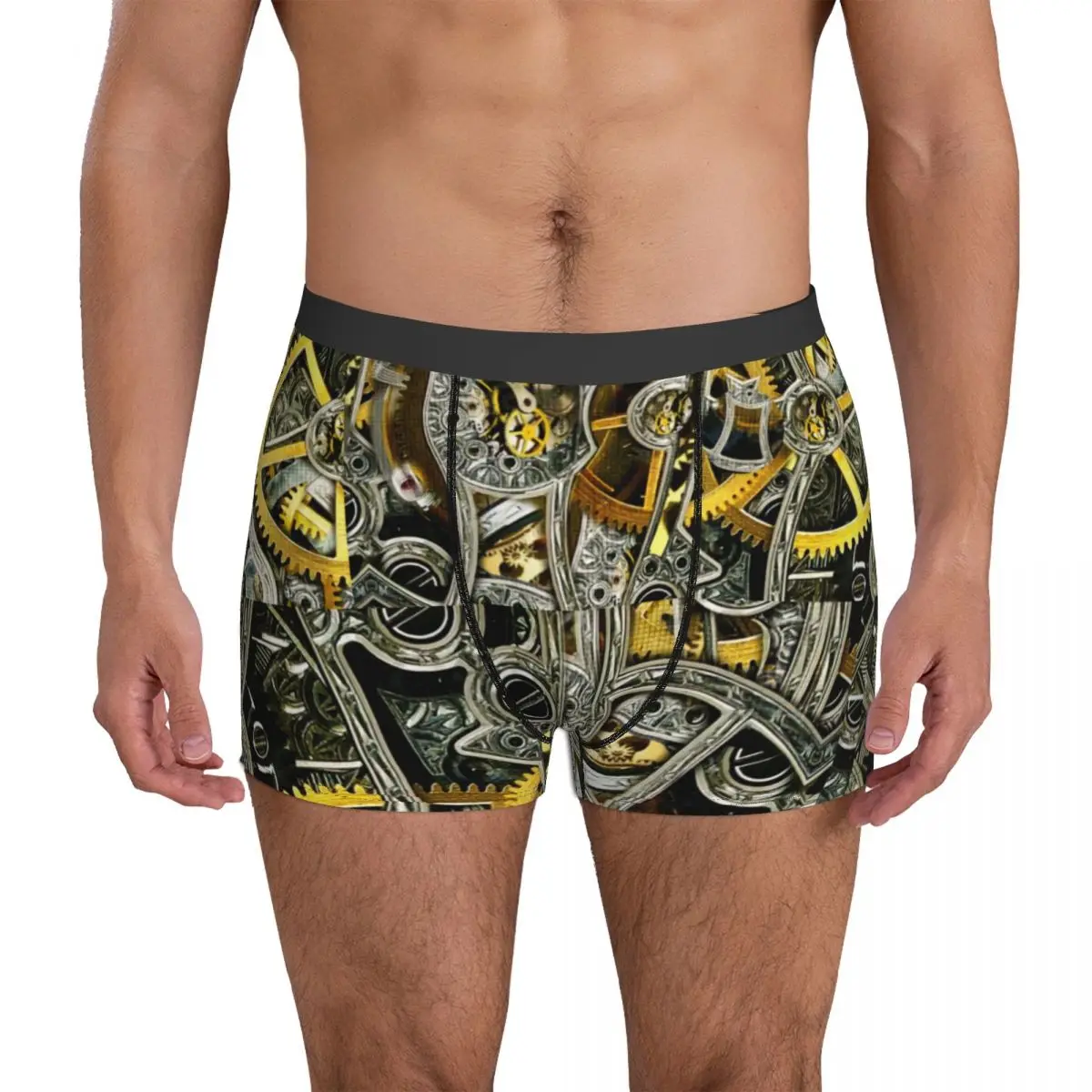 

Modern Steampunk Underwear Clockworks Bohemian Design Boxershorts Trenky Man Panties Classic Boxer Brief Birthday Gift