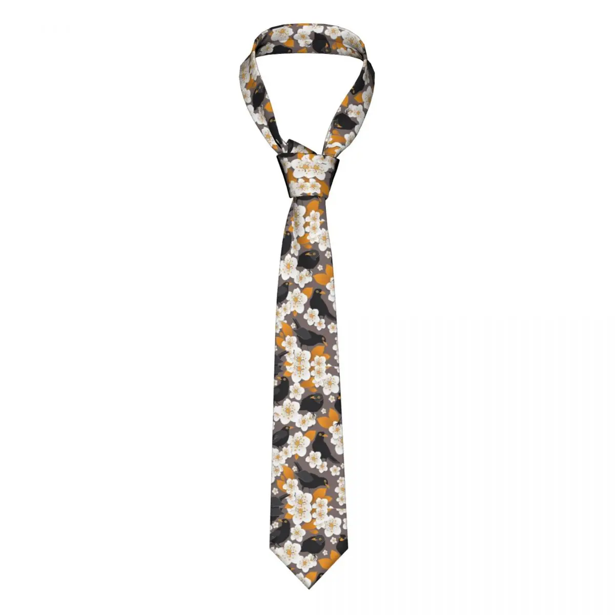 

Waiting For The Cherries Blossom Necktie Unisex Polyester 8 cm Floral Flower Neck Tie Men Silk Daily Gravatas Wedding Accessorie