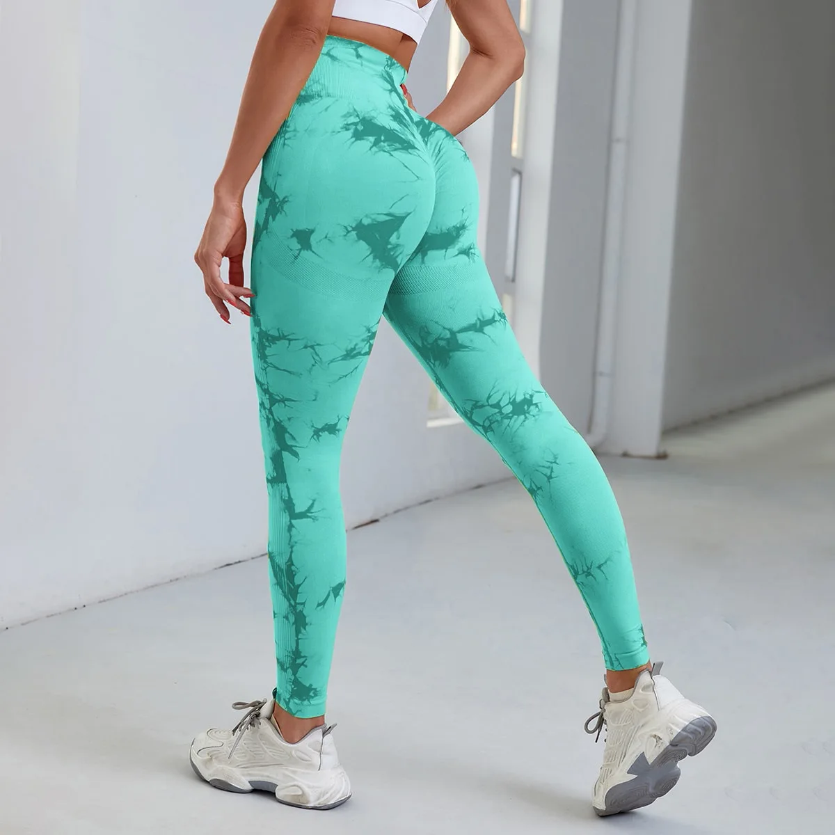 

Tie-dye High Waist Fitness Pants Peach Hip Lift Yoga Leggings Sports Tights Quick-drying Running Workout Pants Women Gym Clothes