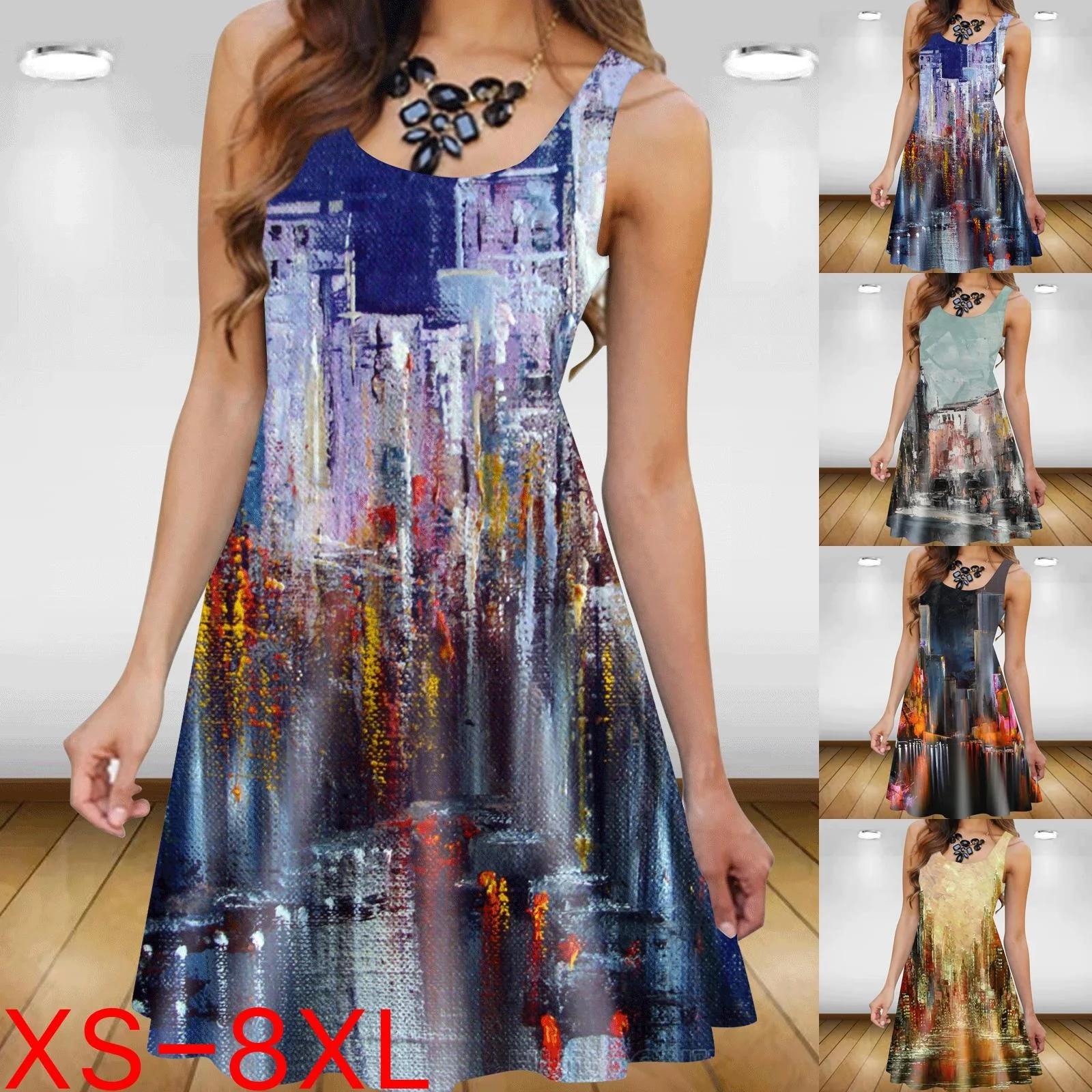 

Women's Casual 0 Neck Off-shoulder Floral Print Dress Loose Plus Size Casual Sexy Off-shoulder Dress