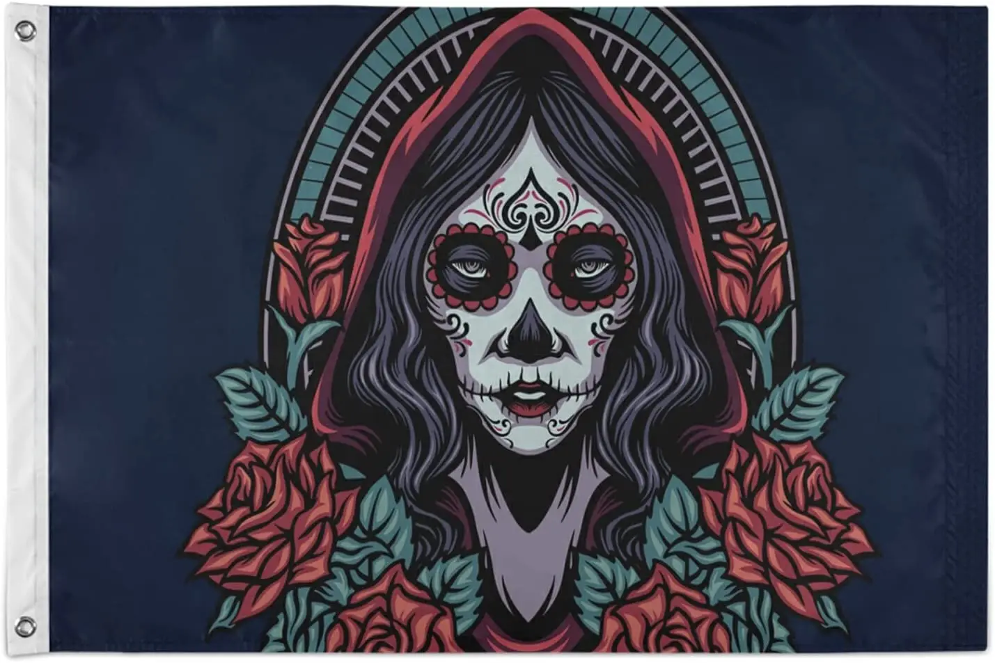 

Day Of The Dead Halloween Outdoor Flags 3x5 Ft Banner Halloween Decoration Flag Outside Flags for Halloween Farmhouse Yard Decor