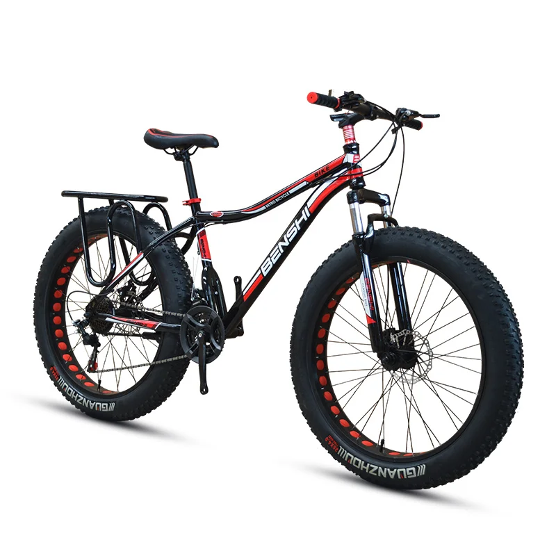 Fatbike-Bicicleta de Montaña de 26 pulgadas, cicla deportiva con freno de disco doble, de 24 pulgadas moto de nieve, transmisión Shimano