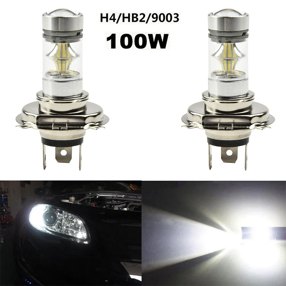 

2pcs Car H4 LED Lights 100W 7500K Fog Lamps High Power White DC 12V 24V LED Headlight Driving Bulbs