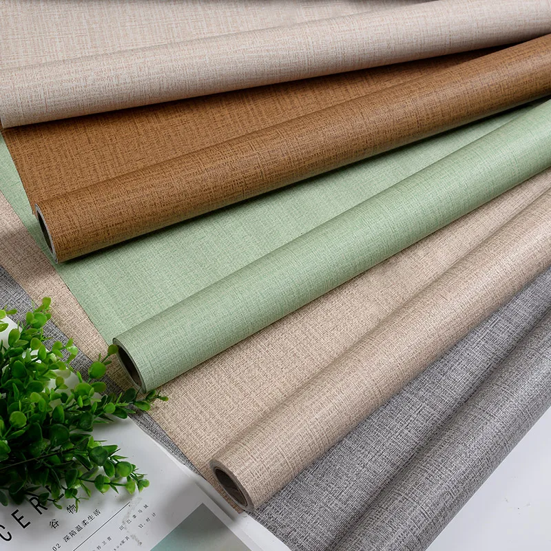 

Простая льняная 3D настенная бумага для гостиной, спальни, фон, контактная бумага, скандинавские современные минималистичные настенные накл...