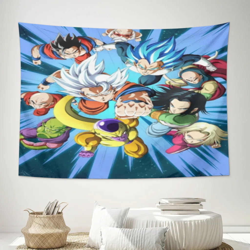 

Anime-super-Saiyan-Large Printed Wall Tapestry Wall Hanging Bohemian Tapestries Mandala Aesthetic Home Decor