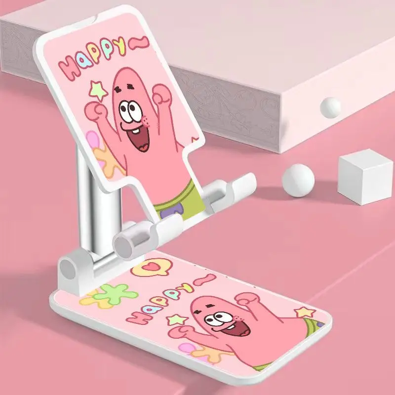 Фото Новый регулируемый складной держатель для телефона SpongeBob Patrick Star: многофункциональная выдвижная подставка для просмотра ТВ №2