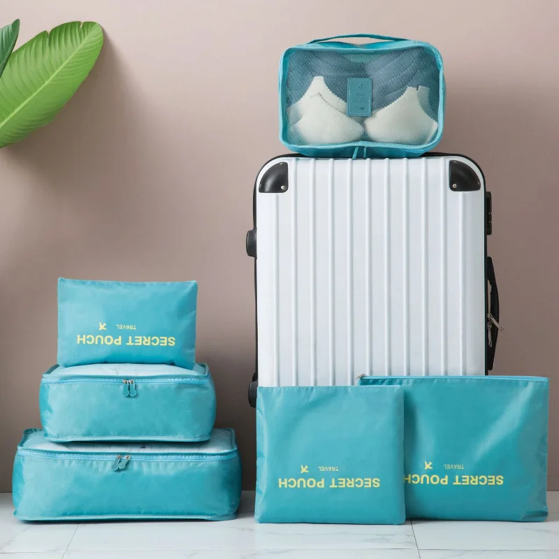 

6pcs Set Travel Organizer Storage Bags Suitcase Packing Set Storage Cases Portable Luggage Organizer Clothe Shoe Tidy Pouch