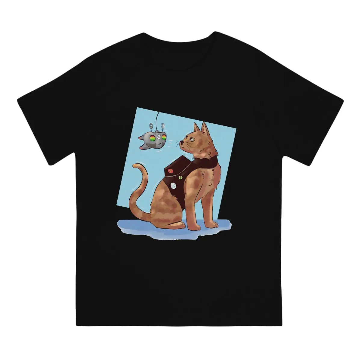 

Men Copy T Shirt Stray Game Adventure Pure Cotton Clothing Awesome Short Sleeve Round Neck Tees New Arrival T-Shirts
