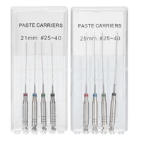 4pcsset mixed dental rotary paste carriers 2125mm 25 40 endodontics root canal spiral filler lentulo filling dentistry tools