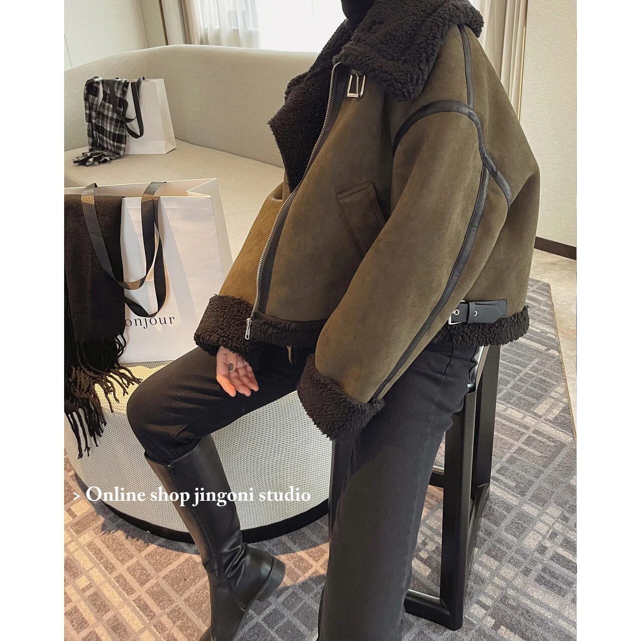 2022 Women Woolen Faux Fur Suede Leather Teddy Jackets Blazers Trench Coats Y2k Clothes Parkas Heavy Down Winter Za Oem Stylish