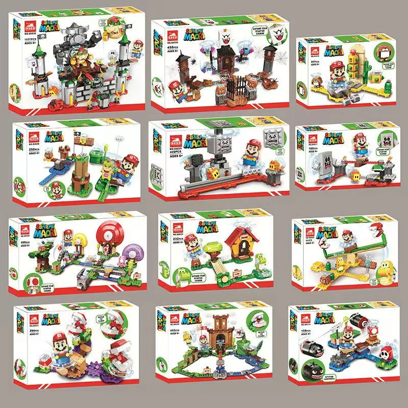 

Super Mario Bros Adventures Series Bowser's Castle Boss Battle Model Building Blocks Bricks Kits Set Toys Gift Compatible 71369