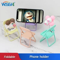 cute color chair adjustable phone holder stand for iphone 13 pro foldable support telephone desk mount universal lazy bracket