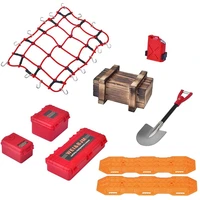 roof decoration 9 in 1 tank storage box luggage net shovel for 110 rc crawler traxxas trx4 axial scx10 accessories1