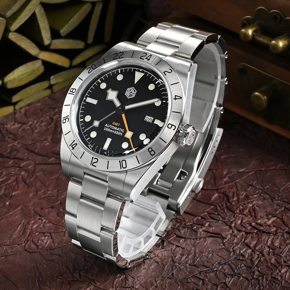 Новые Роскошные мужские часы San Martin 39 мм BB GMT деловые для мужчин автоматические