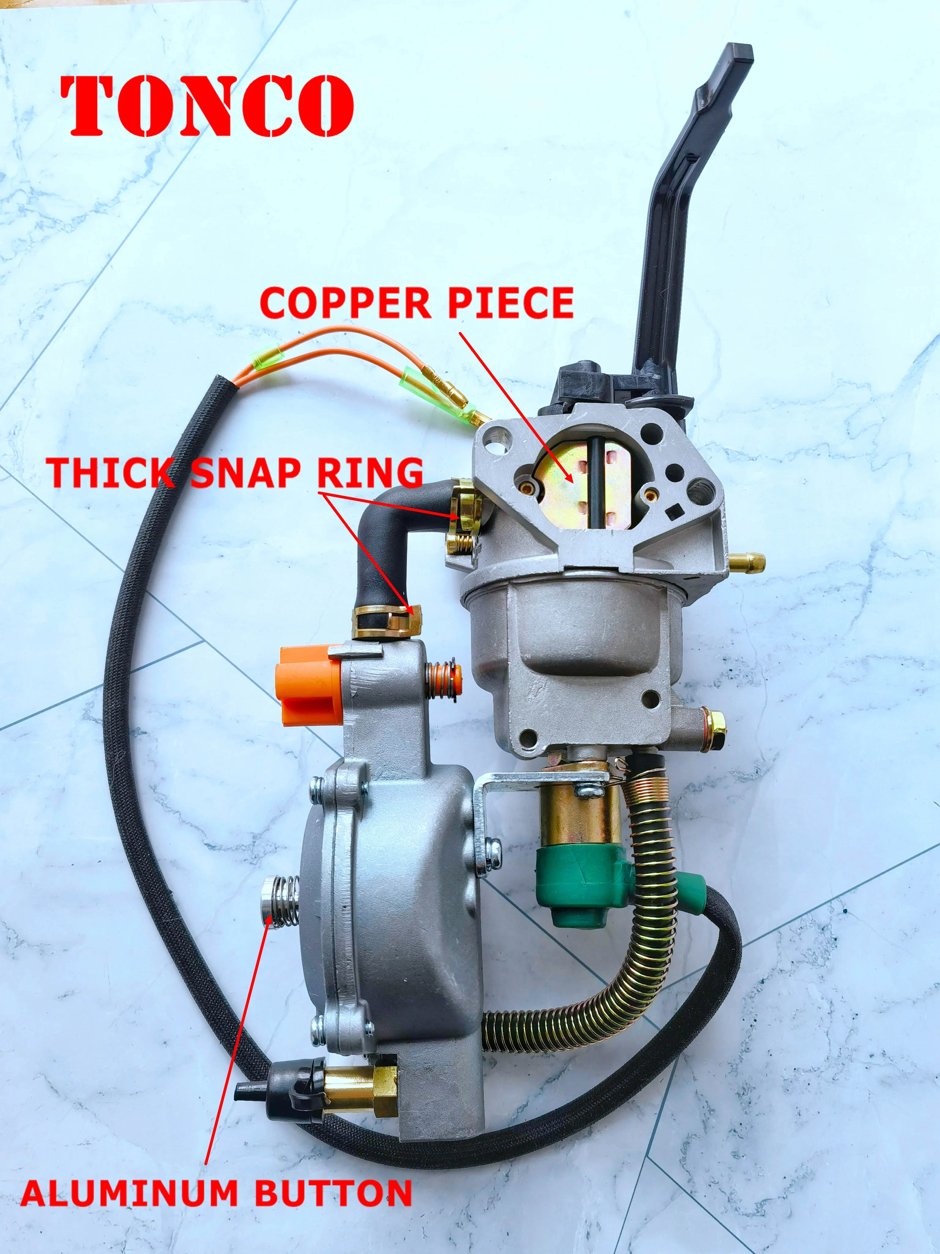Карбюратор генератора GX420 190F на два вида топлива бензин и газ (LPG магистральный