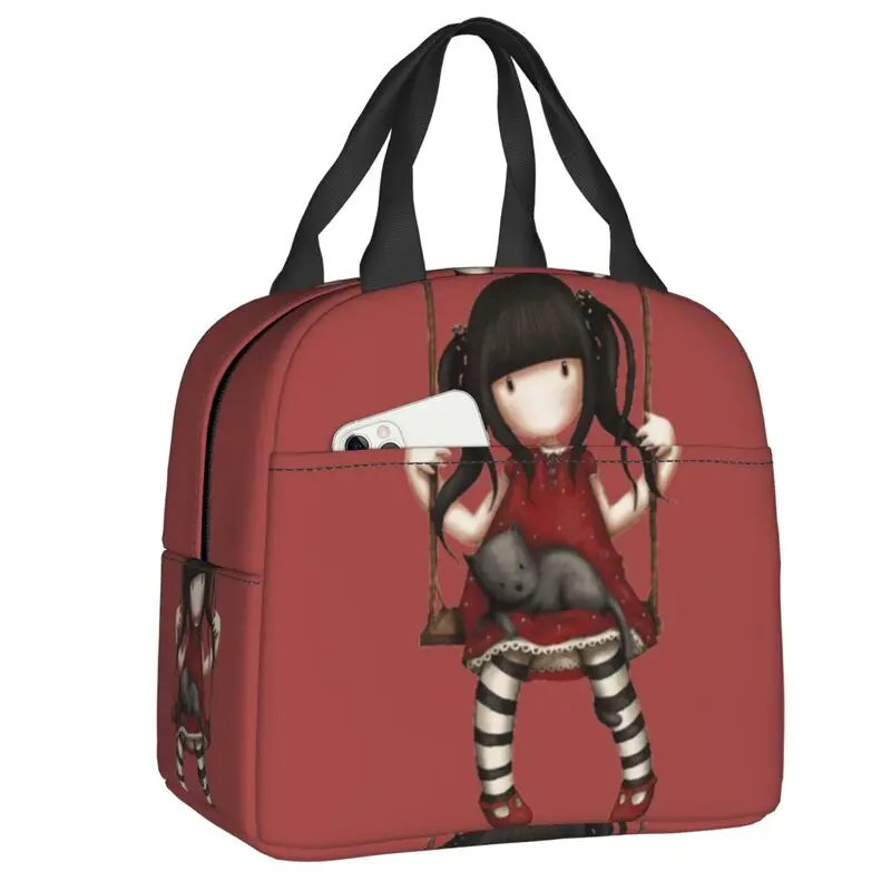 

Термоизолированные сумки для ланча для девочек с изображением Санторо, переносная сумка для ланча с изображением мультяшной куклы для школы и улицы