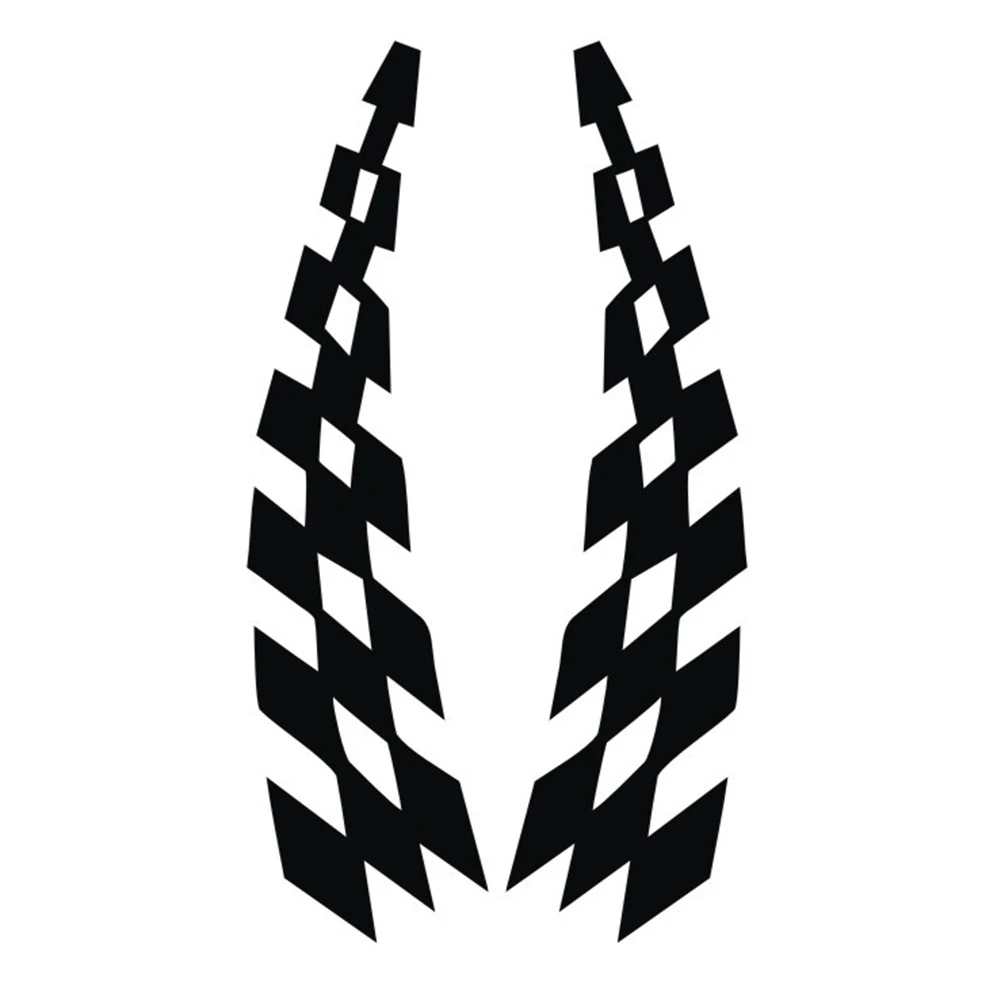 

Stickers Flag Waterproof 2pcs Car Decoration Decals Sun-proof Wheel Eyebrow Checkered Flags Beautiful Brand New