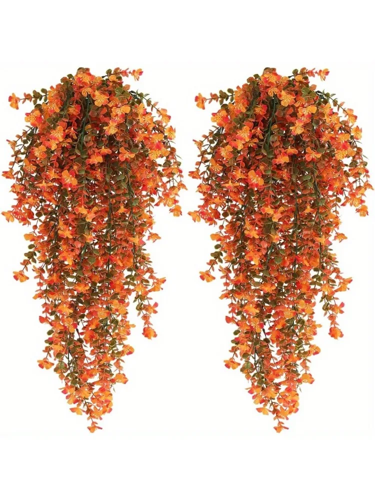 

Искусственные подвесные растения из пластика, набор из 2 шт., осенние