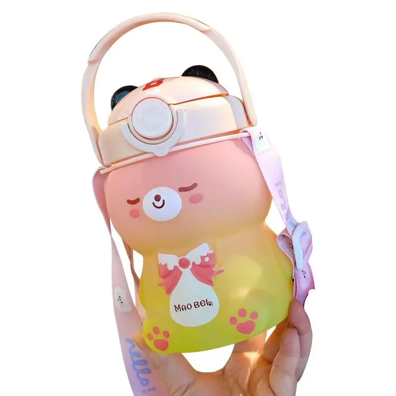 

Toddler Straw Cups Kids Water Bottle With Leak Proof Straw Lid Unbreakable Spill Proof And Non-Slip Sippy Straw Cup For Toddlers