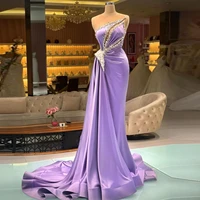 violet elegant exquisite evening dress a line floor length with train crystals beadings applique special occasion prom dress