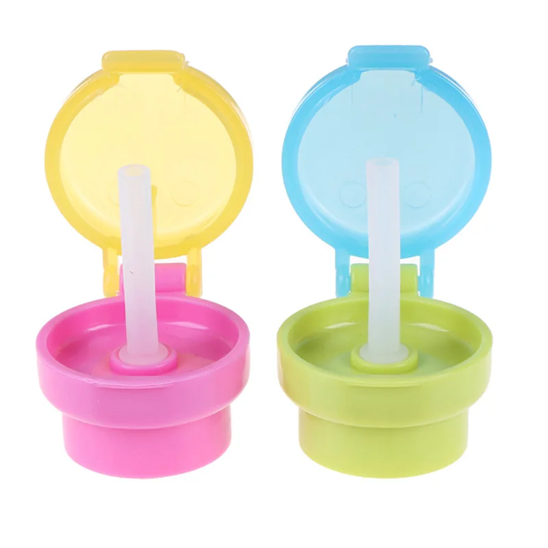 

Kids Water Bottle Cap Spill Proof Juice Soda Water Bottle Twist Cover Cap with Straw Safe Drink Straw Sippy Cap Feeding for Kid