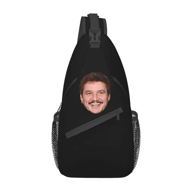 

Custom Pedro Pascal Smile Meme Sling Bags Men Fashion Shoulder Chest Crossbody Backpack Traveling Daypack