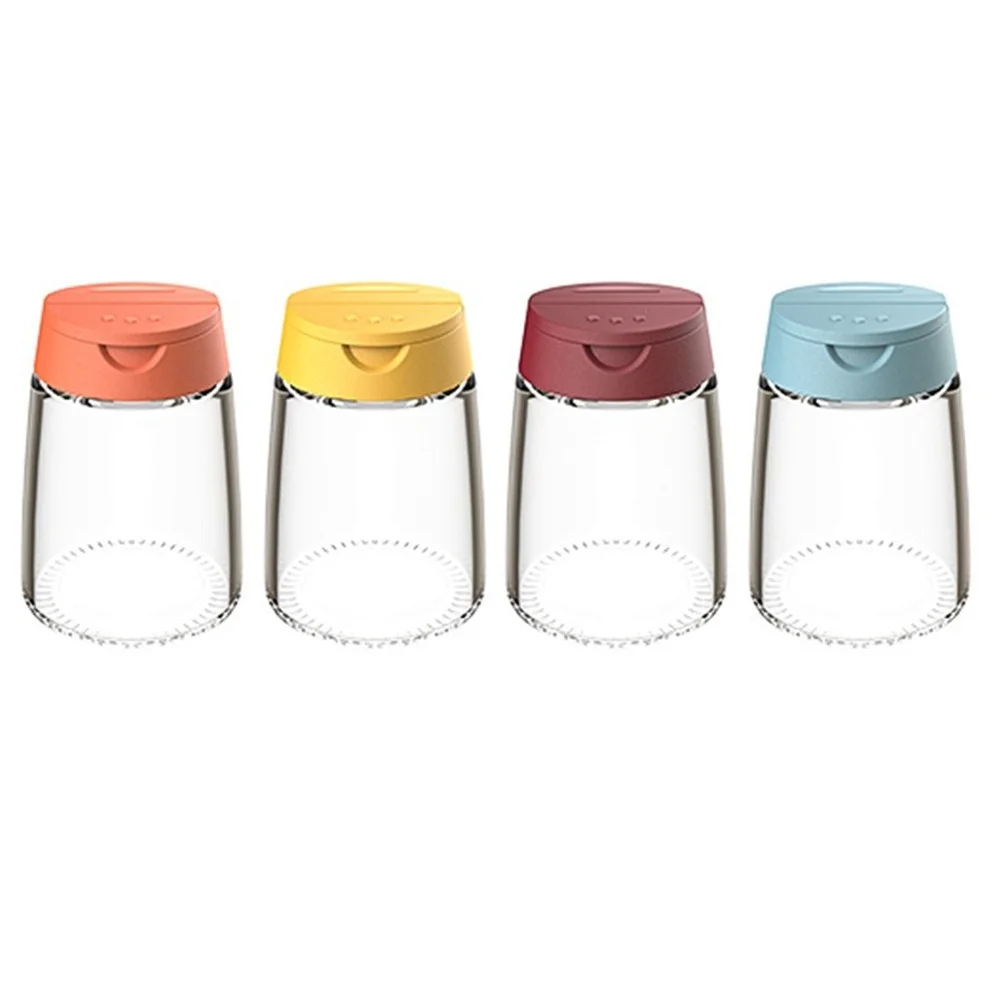 

4pcs Double Opening Glass Seasoning Bottles Oil Salt Multifunctional Seasoning Jar Spices Bottle Container Kitchen Gadgets