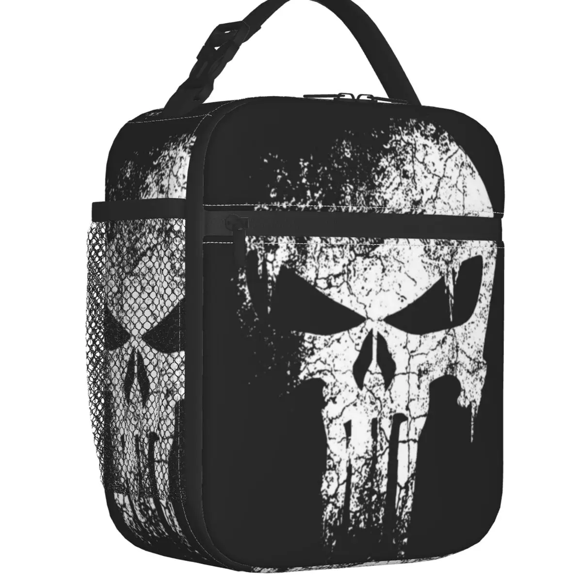 Skeleton Skull Heavy Metal Thermal Insulated Lunch Bags Women Resuable Lunch Container for Kids School Children Storage Food Box