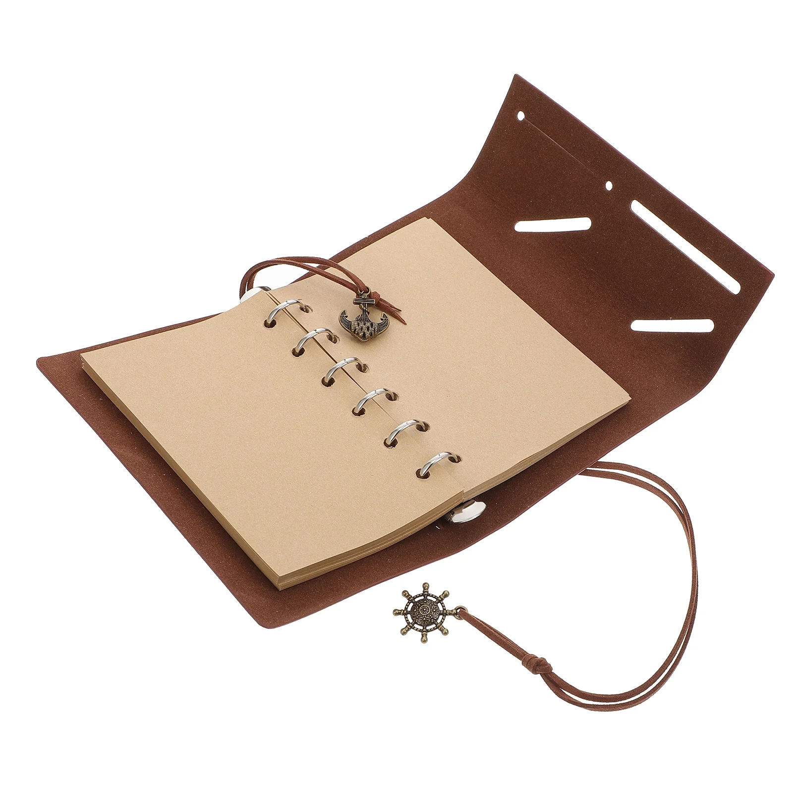 

Vintage PU Cover Loose- leaf String Notebook£¬ Traveler Notepad Pirate Theme Diary Travel Journal Diary Jotter ( Notebooks