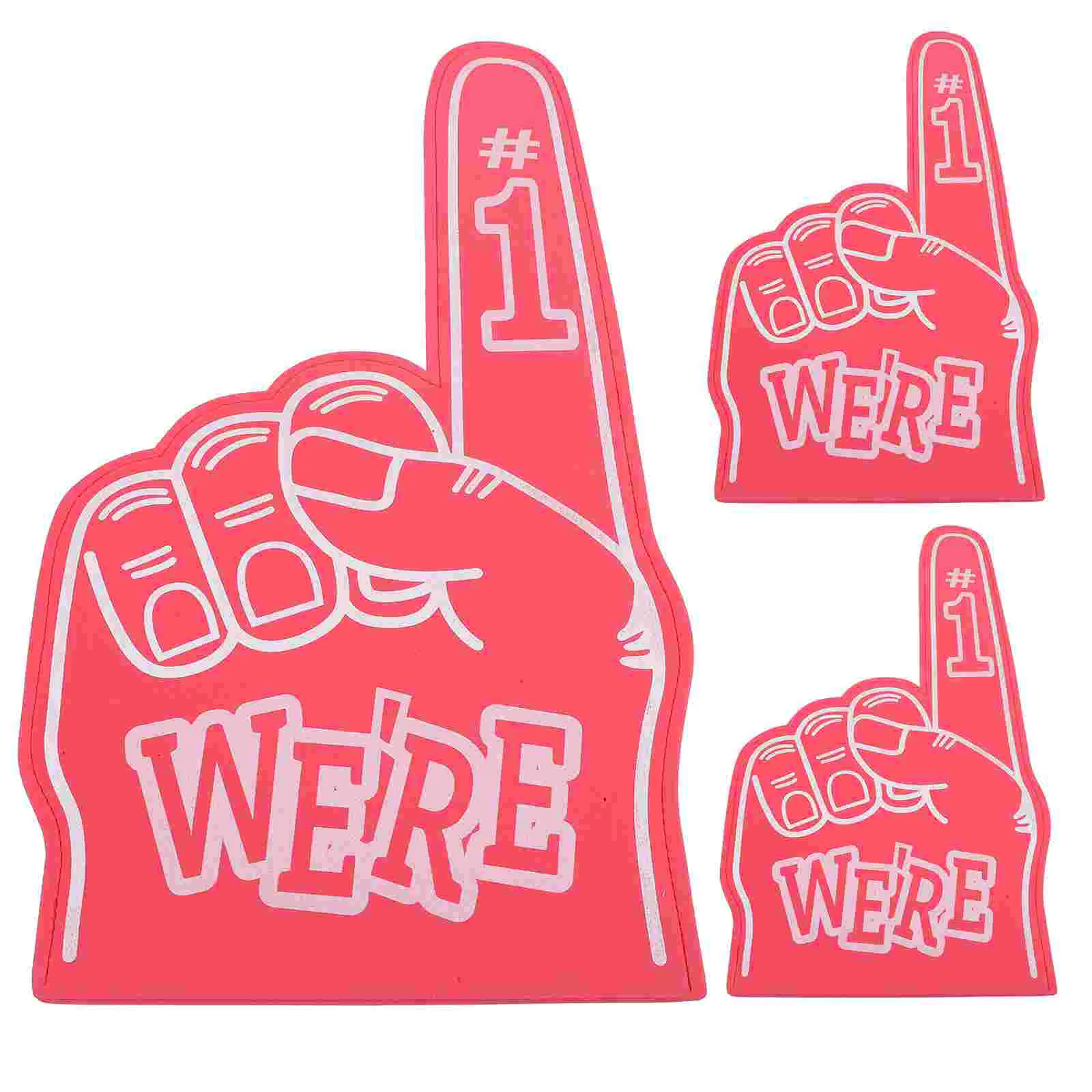 

3 Pcs Foam Fingers Cheer Props Noise Makers Cheerleading Soccer Toys Party Girl Portable Sports Cheering