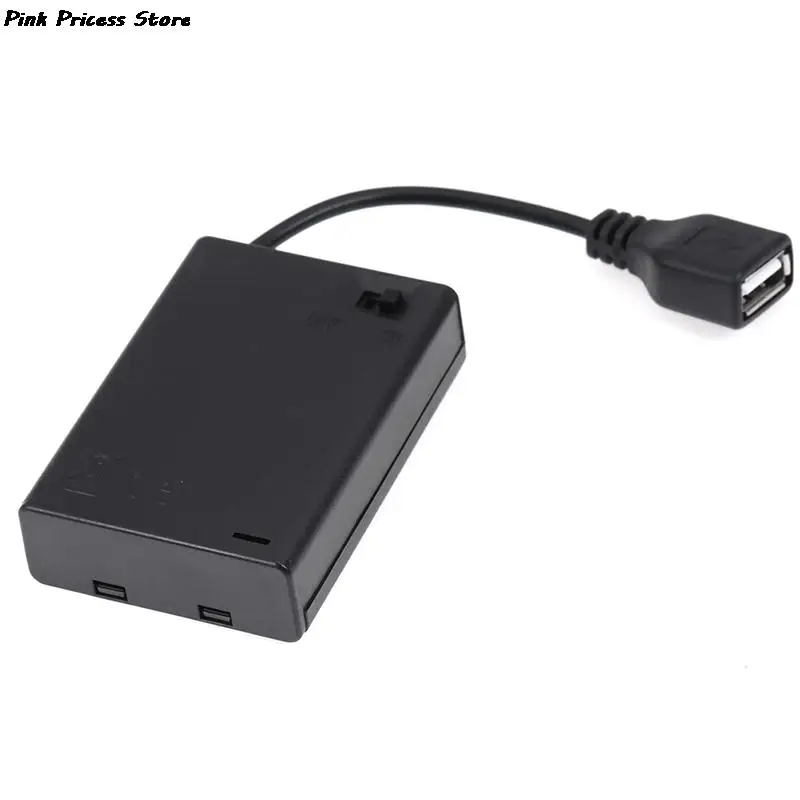 1PC DC 4.5V Portable Mini AA Battery Holder Storage Box Case USB Power Supply Battery Box For 5050 3528 2835 LED Strip Lht images - 6