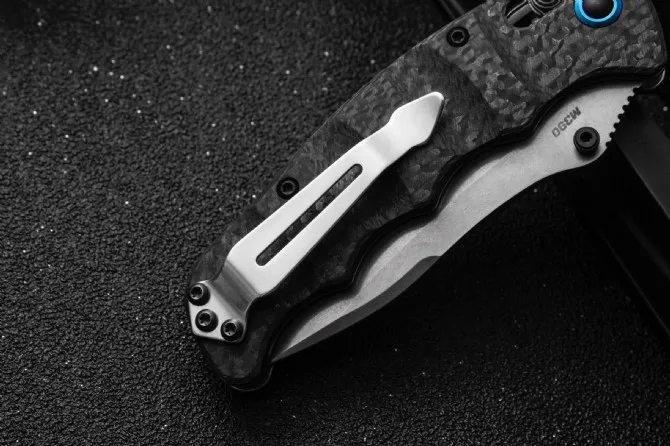 Benchmade484s-1 Tactical Folding Knife M390 Blade Stone Washing Carbon Fiber Handle  Wilderness Survival Safety Pocket Knives enlarge