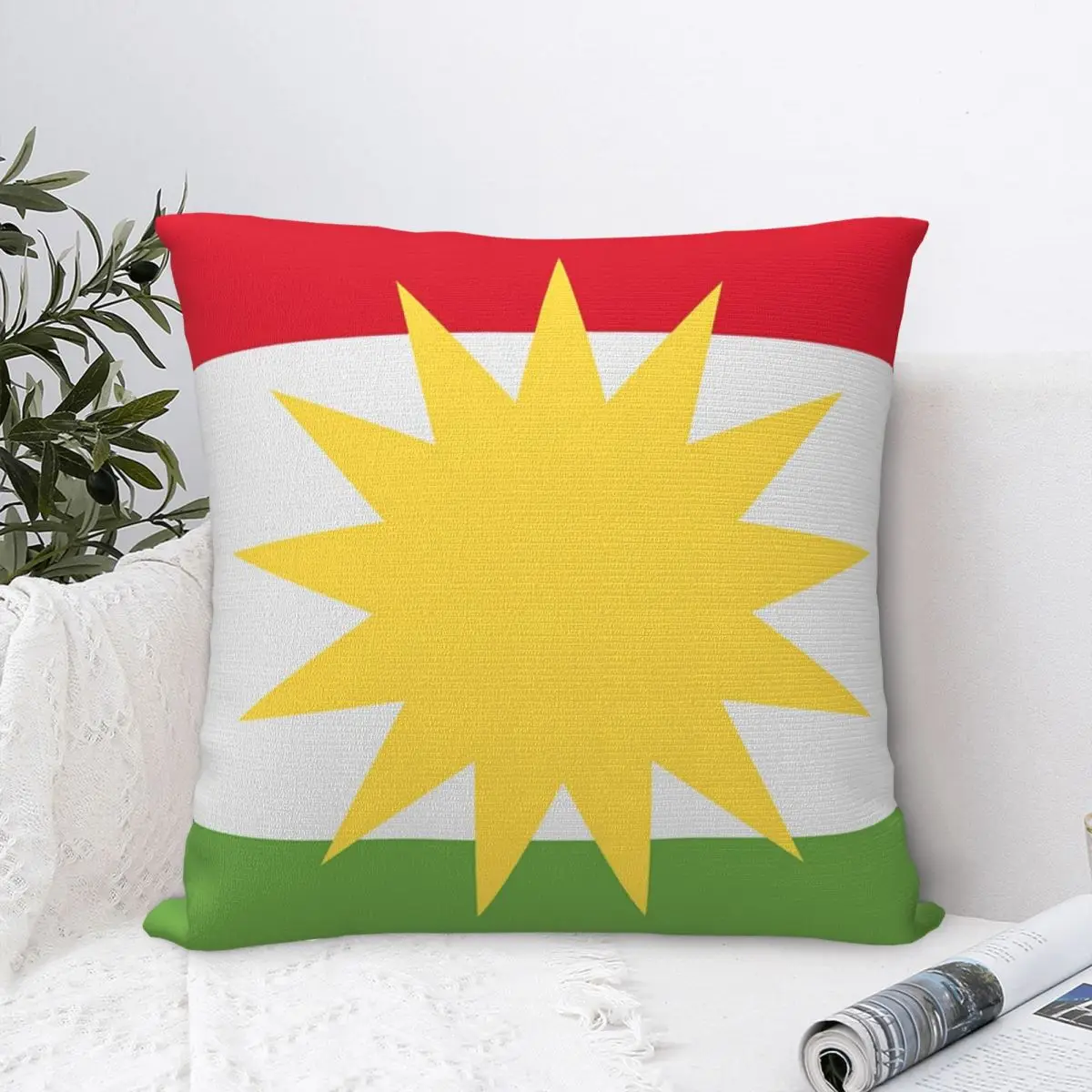 

Квадратная наволочка с флагом Курдистана, наволочка из полиэстера, бархатная декоративная подушка, комфортная наволочка для домашнего дивана