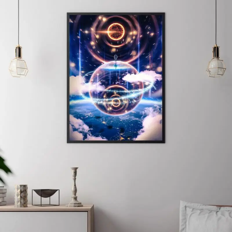 Абстрактные космические сцены астронавт постеры Картина на холсте настенные