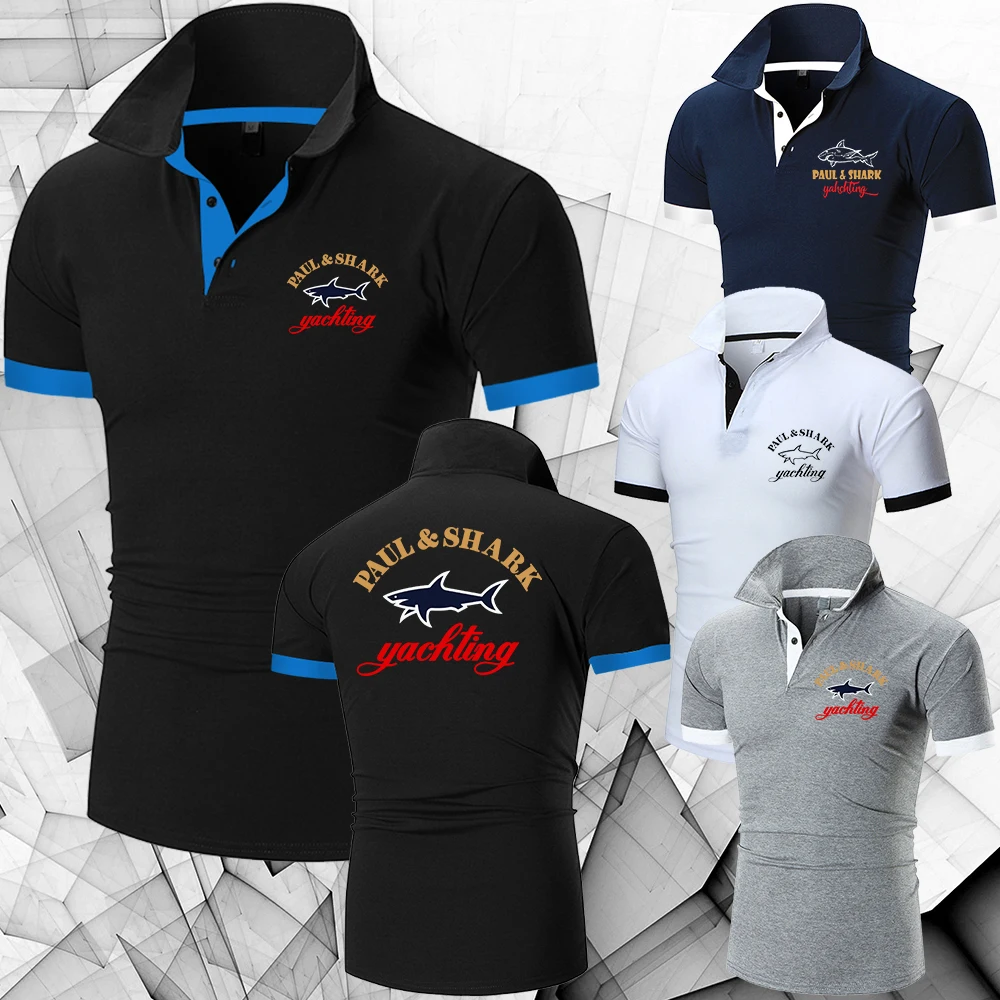 

Outdoor Mens Polo Shirts Silm Business Collar Short-sleeved Breathable Buttons Blouse Summer Golf Clothing for Man Running Polos
