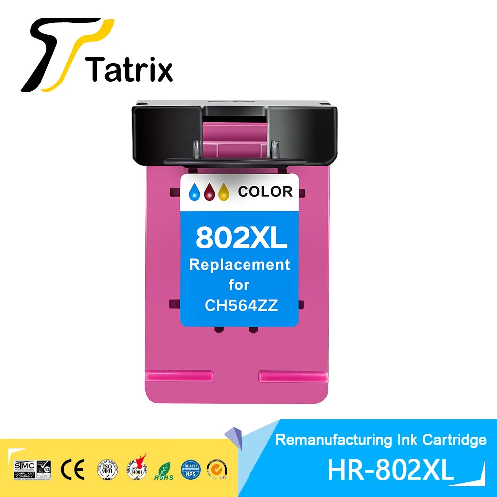 Фото Tatrix HP 802 802XL Premium Remanufactured Color Inkjet Ink Cartridge for HP Deskjet 1000/1050/2000/2050 Printer №3
