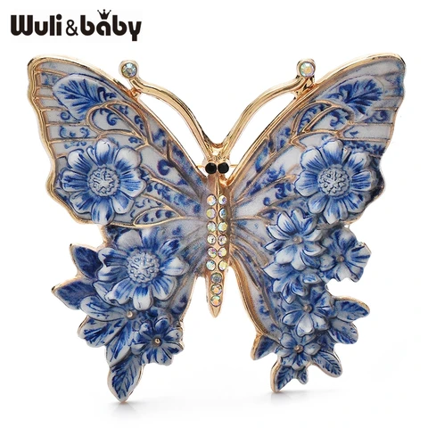 Wuli&baby винтажные броши-бабочки с большим цветком