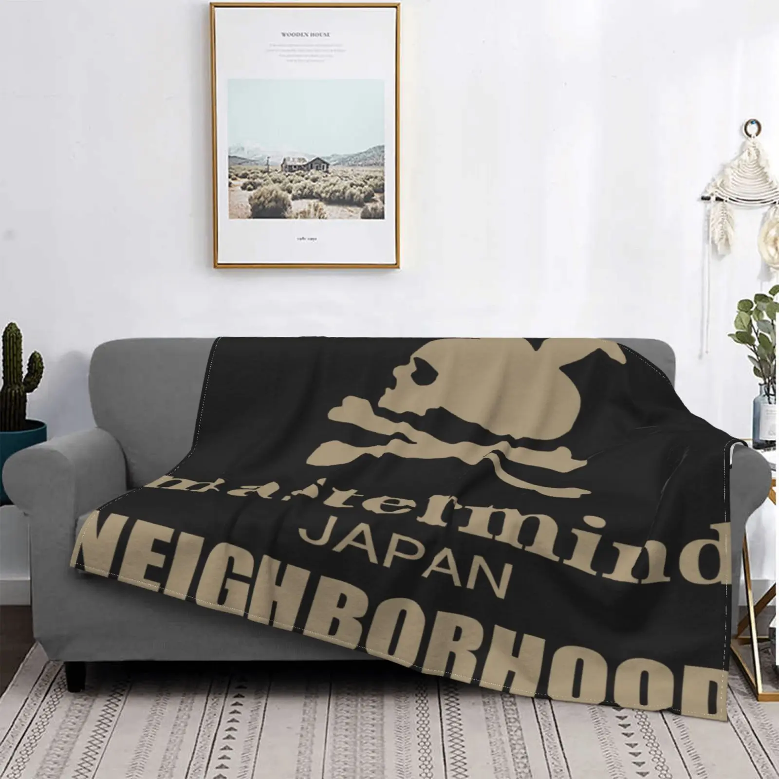 

Японское одеяло Mastermind для двора, клетчатое покрывало для дивана, пляжное покрывало, двойное покрывало