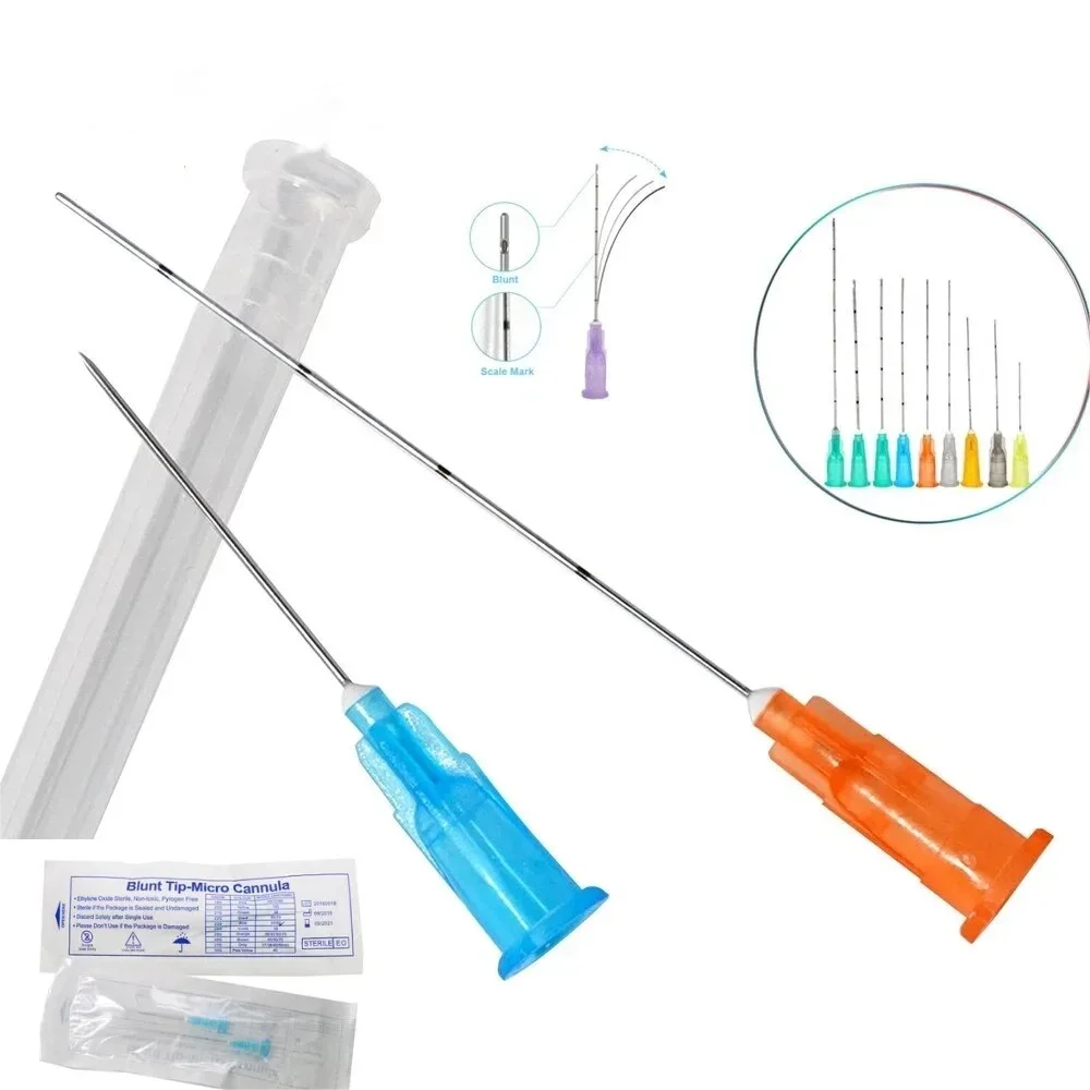 10 шт. заводская канюля с тупым кончиком тупые тонкие микроиглы для пирсинга