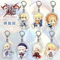 anime fate zero keychain cute doll hand made fate peripheral bag jewelry figure pendant saber key ring chain jewelry accessories