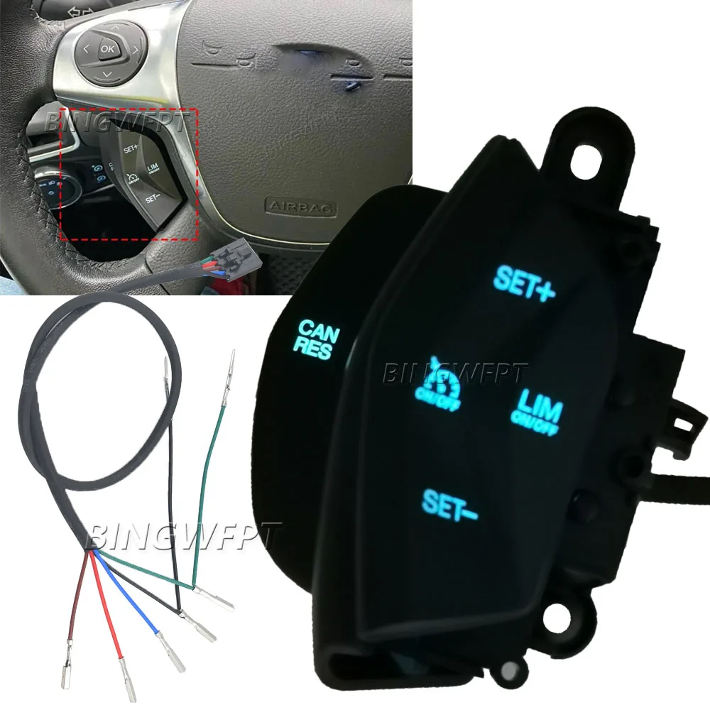 

BINGWFPT для Ford Focus 3 2012-2014 Kuga 2012-2015, переключатель круиз-контроля, многофункциональная кнопка на руле, комплект автомобильных аксессуаров