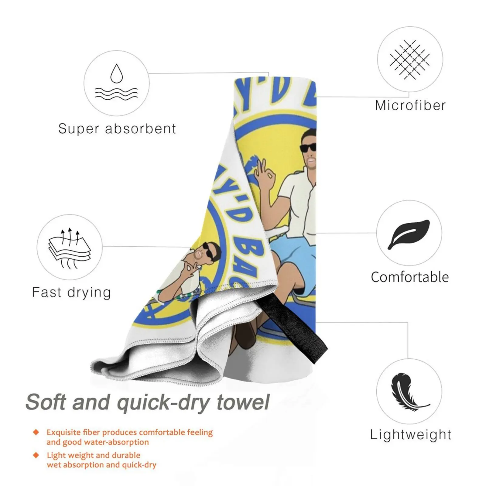 Кляйд Вернисаж Назад 2 Ванная Полотенце Пляжная Подушка Клэй Томпсон Слэм Чехол Баскетбольные Финалы К "на".