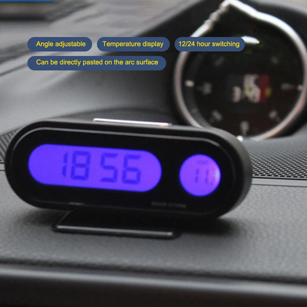 

Электронные часы для автомобиля, мини-часы с ЖК-дисплеем и подсветкой