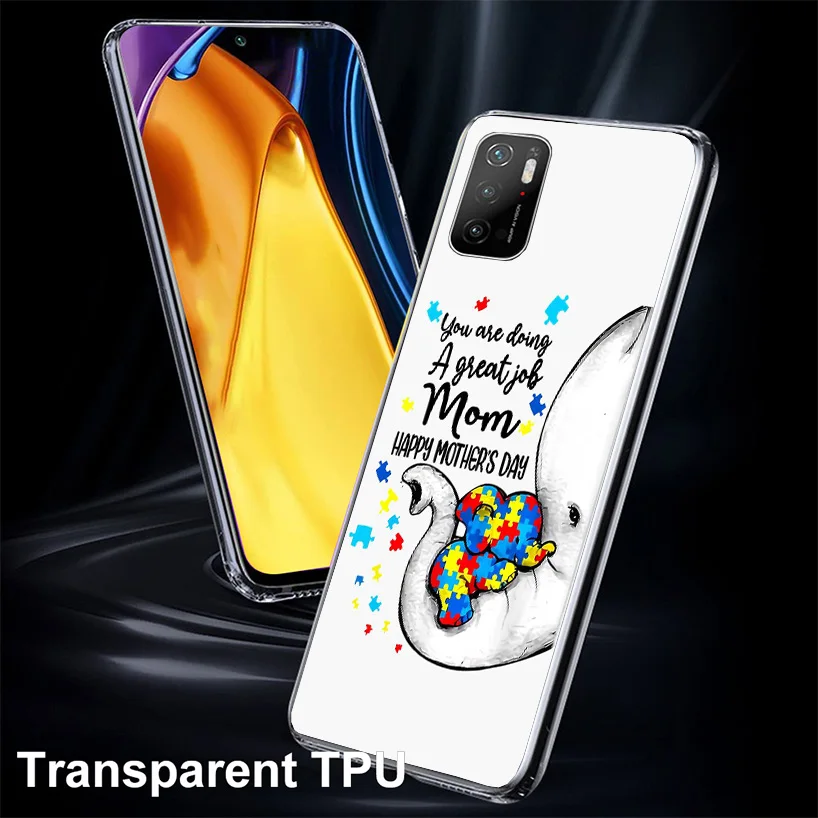 Чехол для телефона с пазлами поддержки аутизма Xiaomi Poco X3 GT X5 X4 Nfc M5S M3 M2 M4 Pro F3 F2 F1 Mi Note